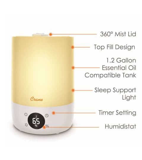 Crane Crane Cool Mist Humidifier 1.2 Gal Top Fill Cool Mist Digital( EE-9095W) electronics — image 1 of 2