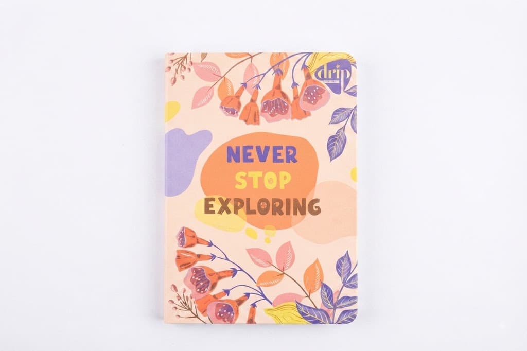 Never Stop Exploring Floral Notebook | Stylish Notebook for School, Office & Journaling