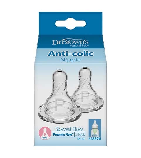 Dr. Brown's Dr. Brown's Preemie Flow Narrow Silicone Nipple - 2 Pcs (For premature baby), 292-INTL daily essentials &…