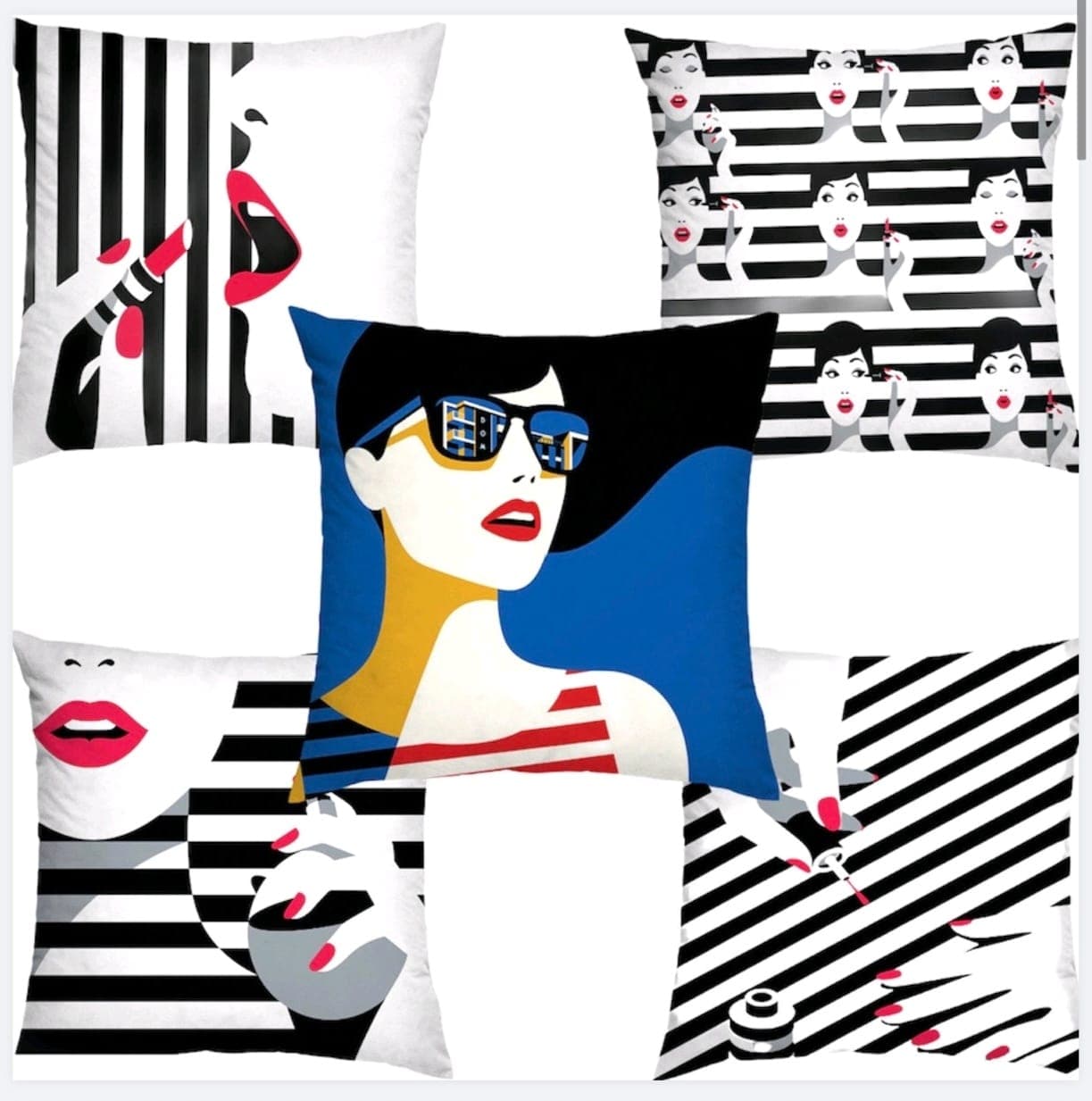 Durable Polycanvas Cushion Covers 16x16 Inches (5-Piece Set)