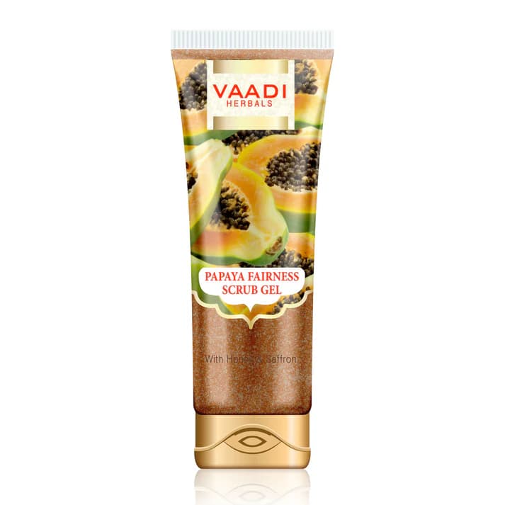 Vaadi Organics - Papaya Fairness Scrub Gel with Honey & Saffron (110 gms)