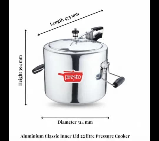 Presto Presto Pressure Cooker Aluminium Classic Inner Lid 22 Litre | Heavy Duty Cooker daily essentials & lifestyle