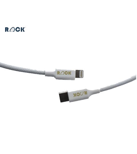 Rock 3A Fast Charging Cable (USB-C to Lightning), 1m Durable Nylon Braided Data & Charging Cable for iPhone & iPad
