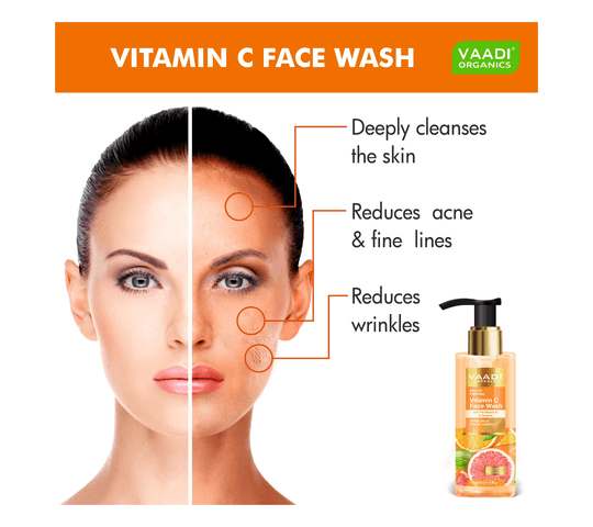 Vaadi Organics Vaadi Organics - Advanced Brightening Vitamin C Face Wash With Pro Vitamin B5 & Turmeric (110 ml) - VH0697…