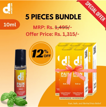 Drabyam Pain Relief Oil Roll-On 10ml – Pack of 5