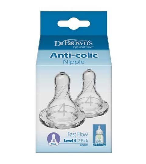 Dr. Brown's Dr. Brown's Level 4 Silicone Narrow Nipple - 2 Pcs, 313-INTL daily essentials & lifestyle