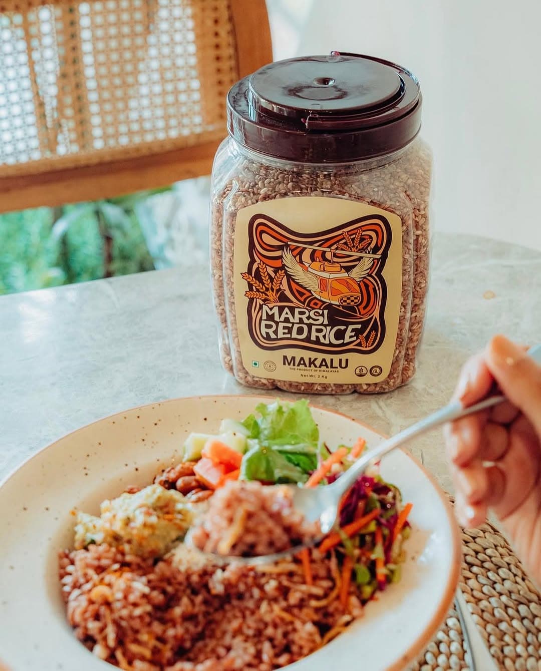 Makalu Marsi Red Rice 2kg – Premium Himalayan Organic Red Rice from Nepal | High Fiber Healthy Whole Grain Rice
