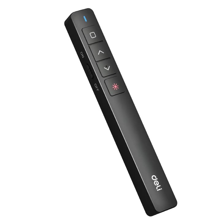Deli ES001 Red Laser Pen Wireless Presentation Pointer with PPT Control