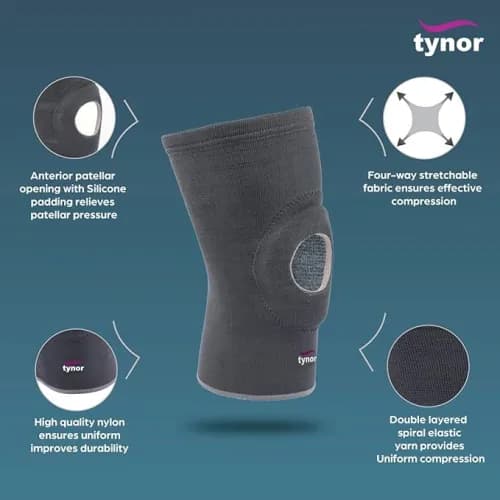 Tynor Knee Cap Open Patella Support (S, M, L, XL) | Pain Relief & Joint Stability Brace pharmacy, fitness & surgical — image 1 of 2