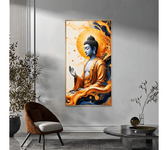 Gautama Buddha Meditation Framed Wall Art – Peaceful Spiritual Home Decor