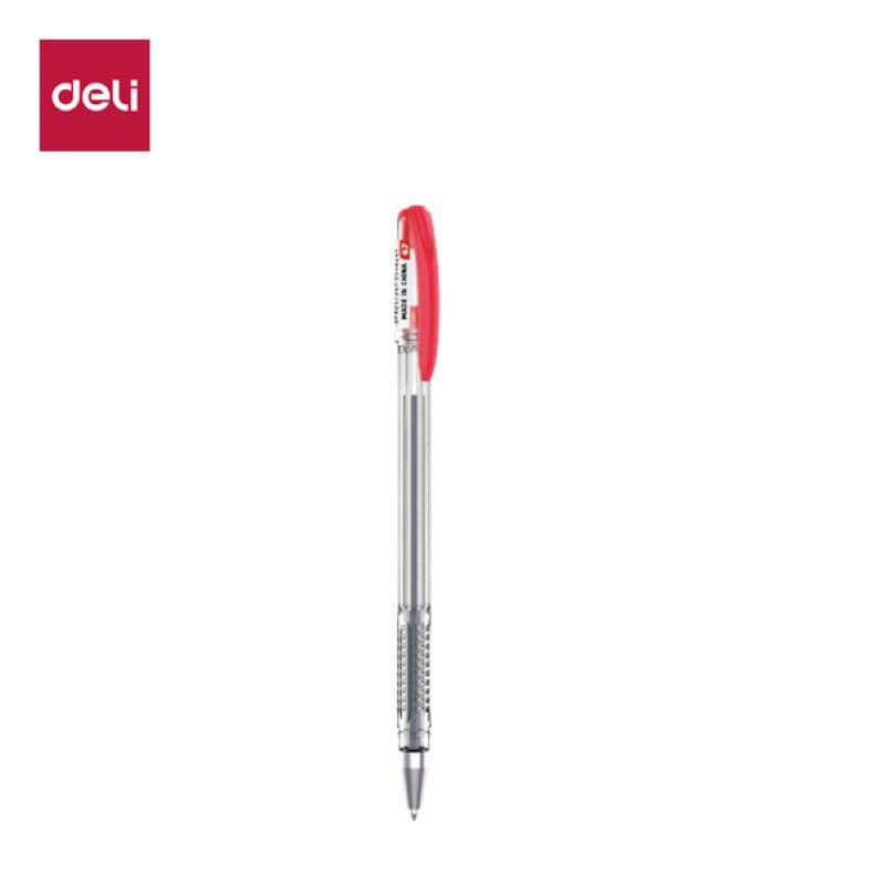 Deli Deli-EQ2-RD Ball Point Pen – Smooth Writing Red Ink Pen stationary, toys & sports