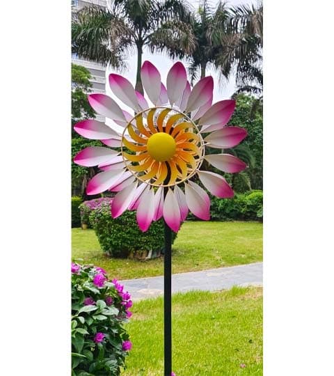 Senwell Senwell Pink Wind Spinner with Glass Ball Solar Light #111A home decor