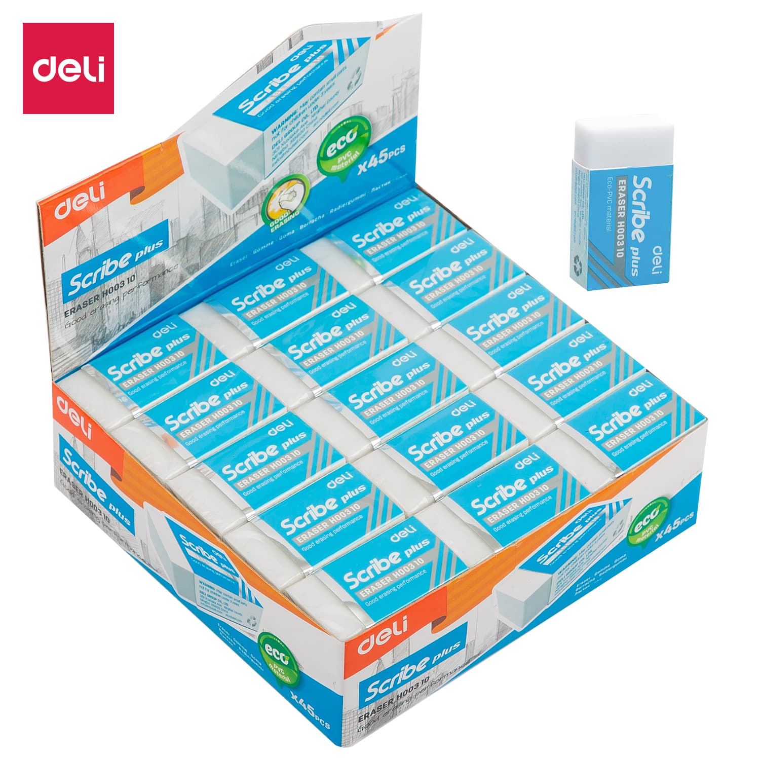 Deli Deli EH00310 Eraser | Premium Dust-Free Soft Eraser for School & Office stationary, toys & sports — image 1 of 4