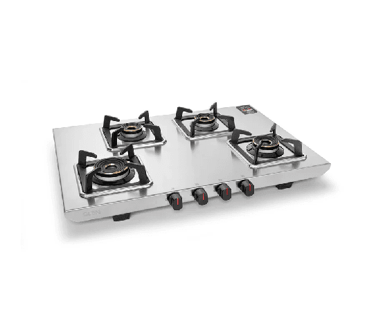 GLEN 4 Burner Ultra Tuff Stainless Steel Gas Stove with Multi Ring Forged Brass Burner & Drip Trays CT 1054 SS – Heavy Duty Cooktop