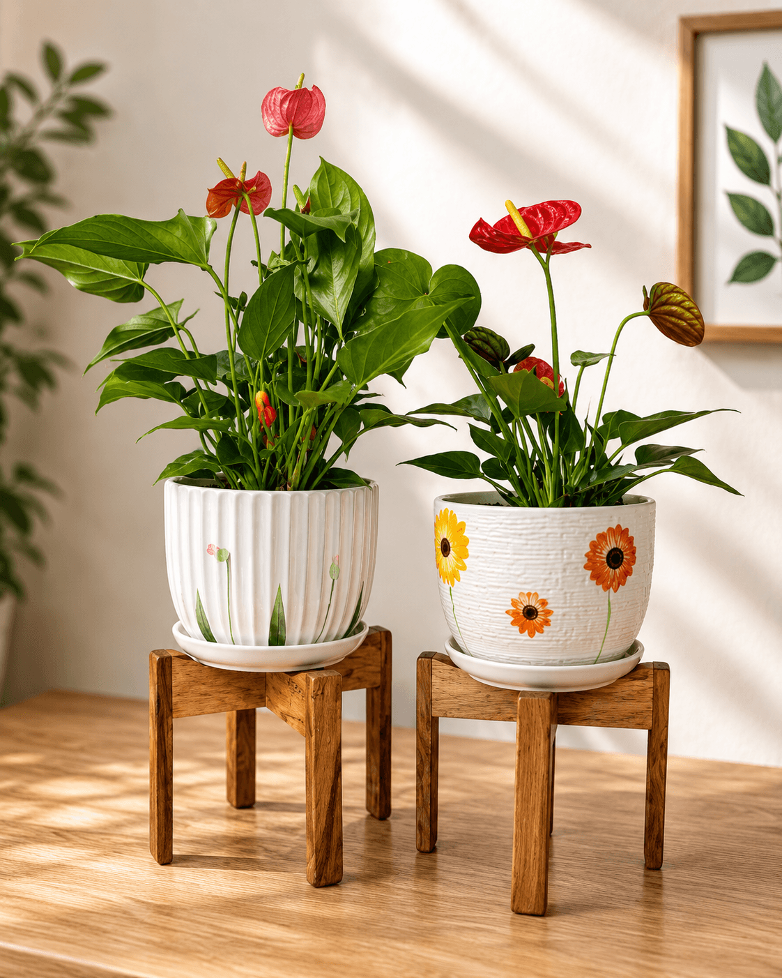 2-Piece 7-Inch Wooden Plant Stands & Flower Pot Holders daily essentials & lifestyle
