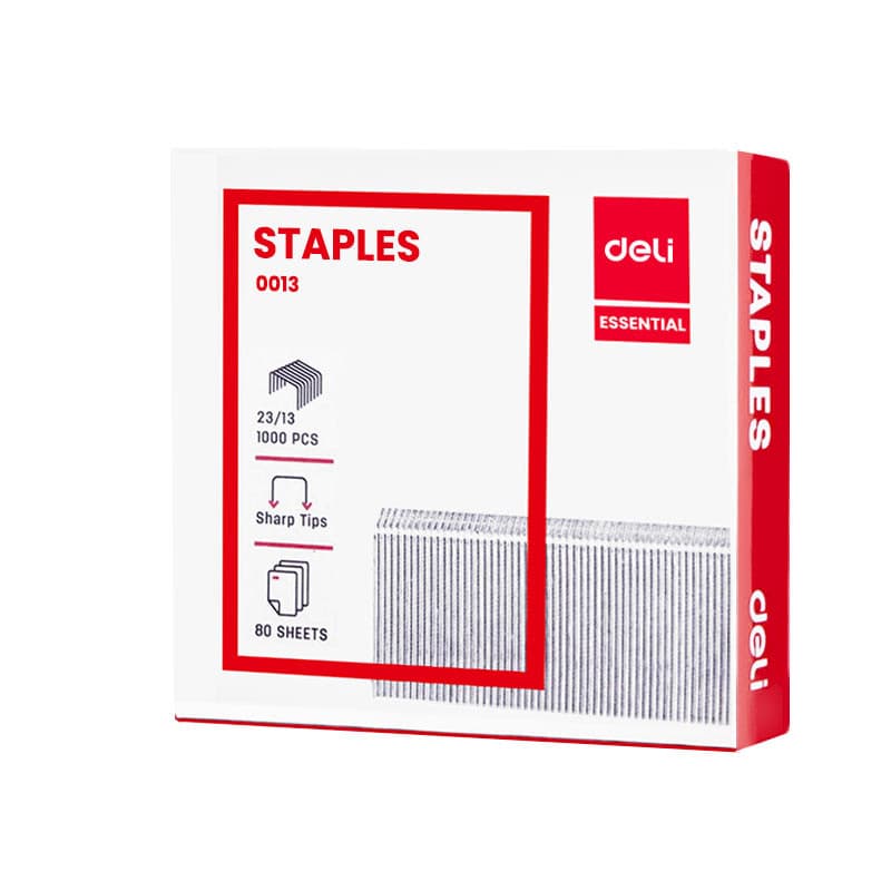 Deli E0013 23/13 Heavy Duty Stapler Pins (1000 Staples/Box) – Silver