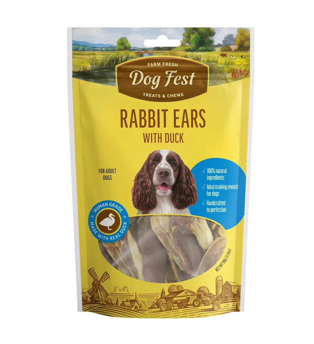 Dog Fest Rabbit Ears with Duck 90gm