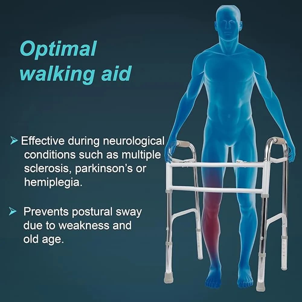 Tynor Tynor Walker Invalid Reciprocating Frame – Adjustable Walking Aid for Elderly & Patients pharmacy, fitness & surgical