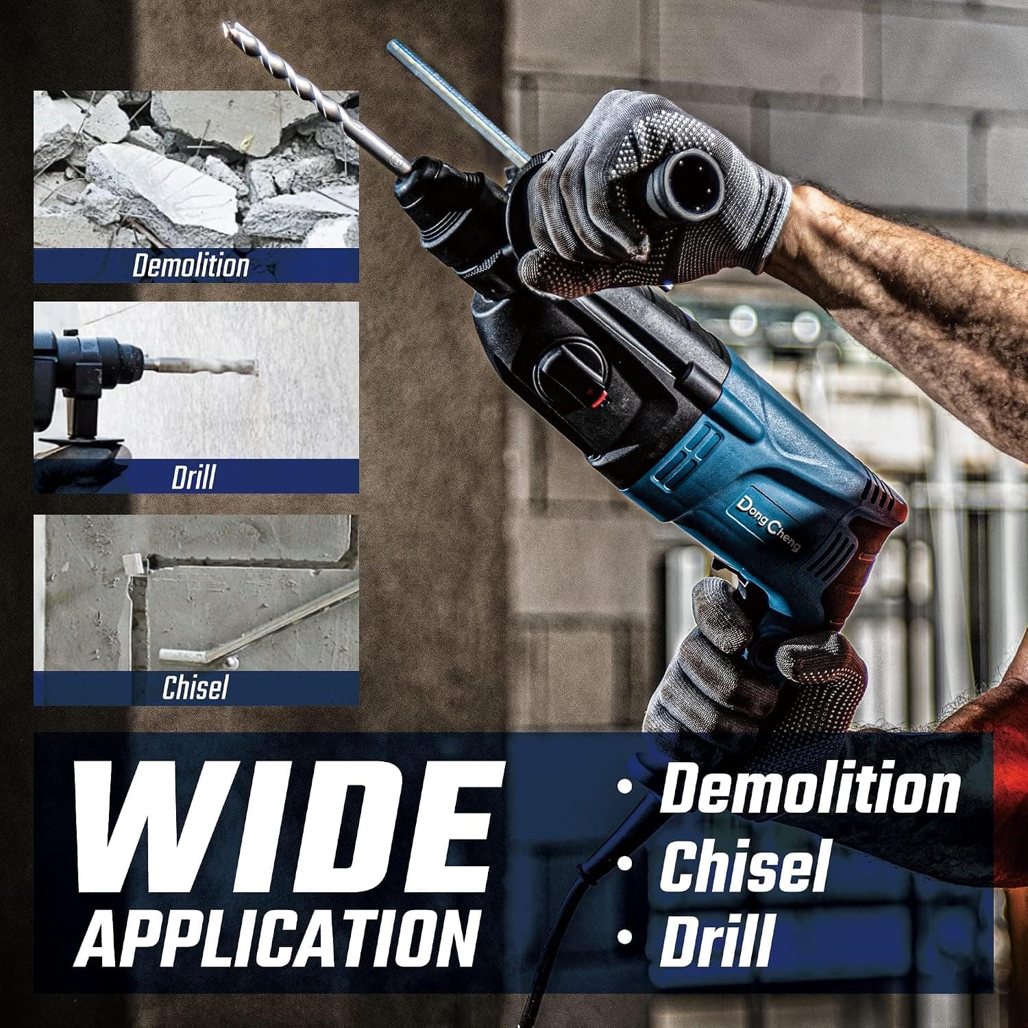 Dongcheng Power Tools Dongcheng 26mm Rotary Hammer Drill DZC15-26 SDS-Plus Heavy Duty 3-Mode 800W hardware & machinery — image 1 of 6
