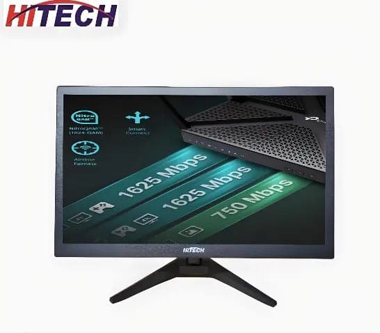 19 Inch LED Monitor Hi-Tech HDMI & VGA Ports , HDMI Cable Included, Black Color Monitor