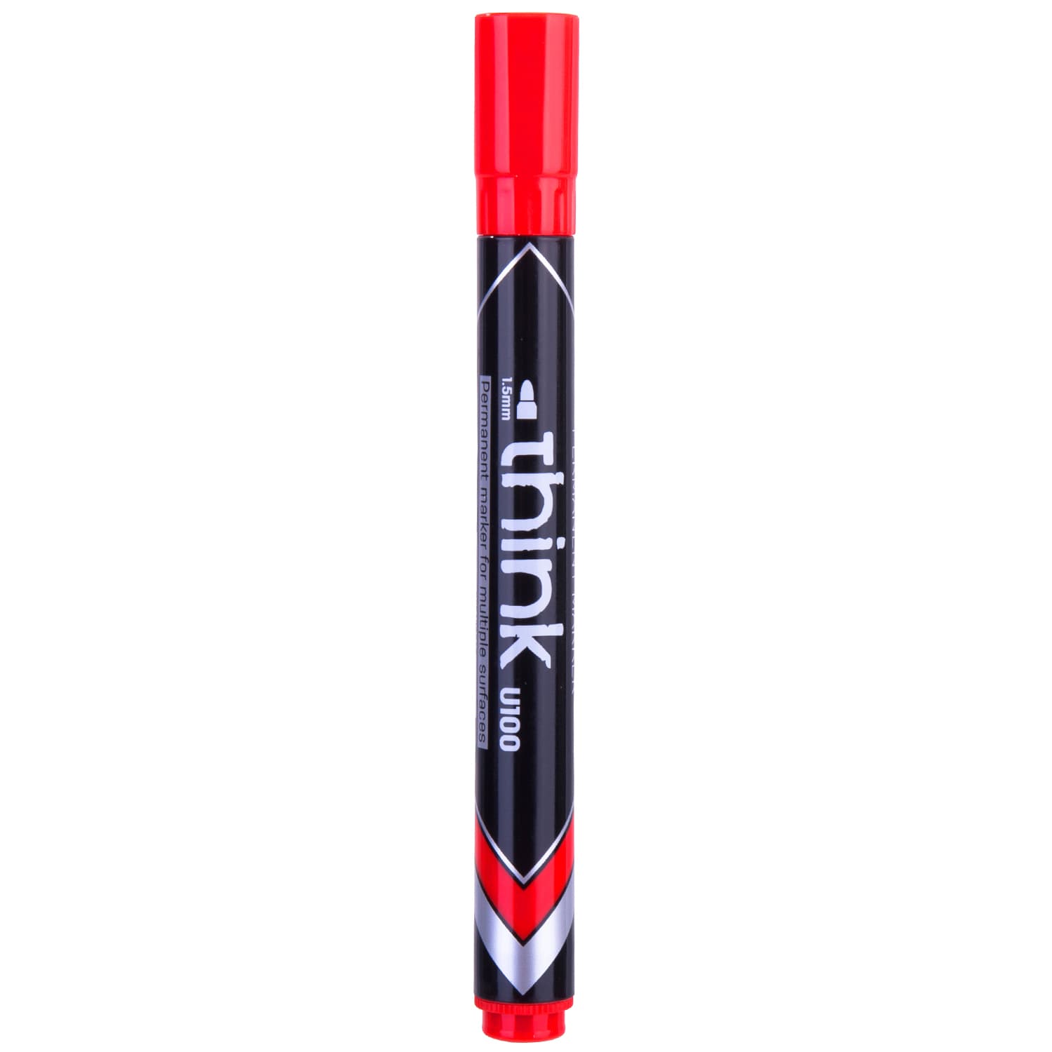 Deli EU10040 Permanent Marker 1.5mm Bullet Tip Red Waterproof Marker | Fast Dry Permanent Ink
