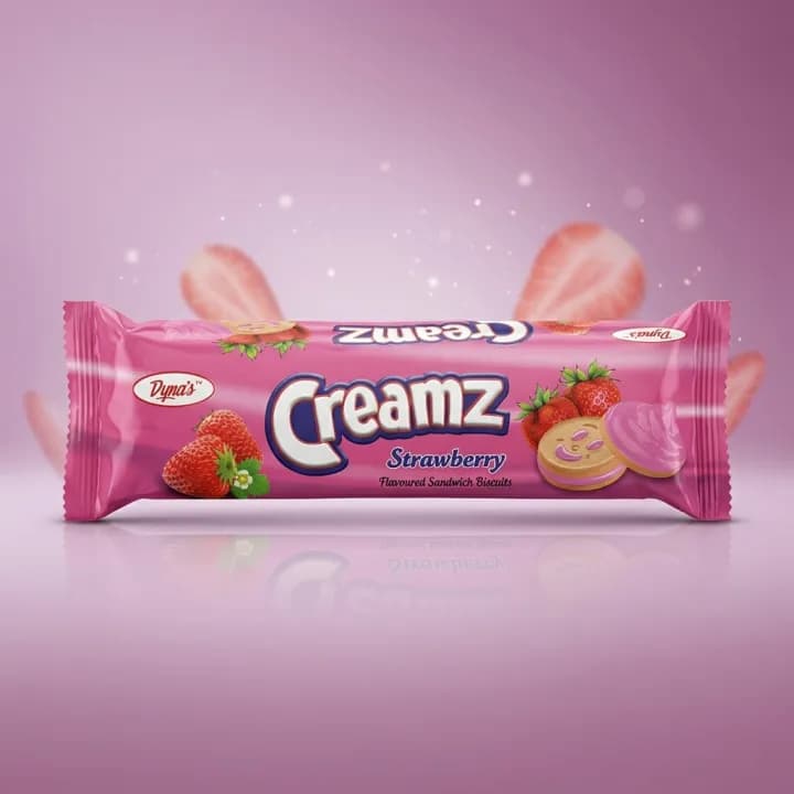 Dynas Dyna's Creamz Sandwich Strawberry Biscuits – Crispy Cookies with Creamy Strawberry Filling daily essentials & lifestyle