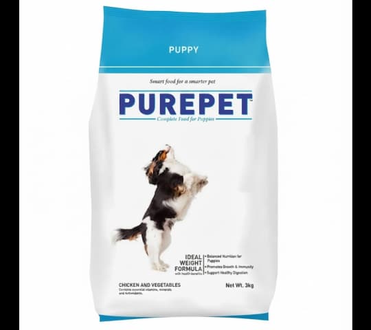 PUREPET Puppy 3kg Chicken & Vegetable Dry Dog Food | Complete Nutrition for Growing Puppies