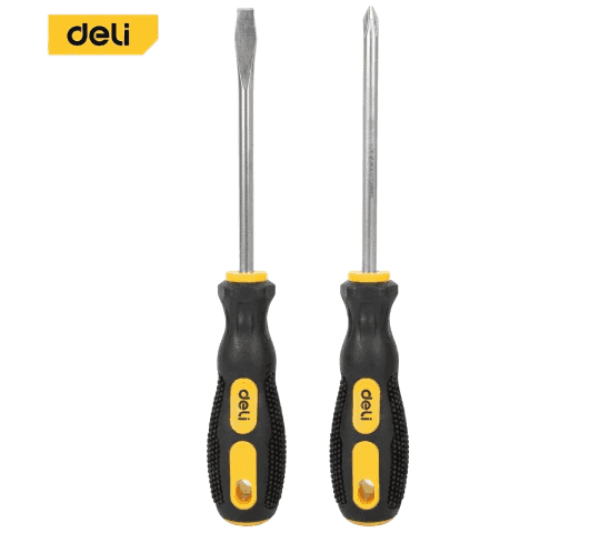 Deli Tools Screwdriver Sets EDL260002B – 2 Piece Magnetic Flat & Phillips Screwdriver Set