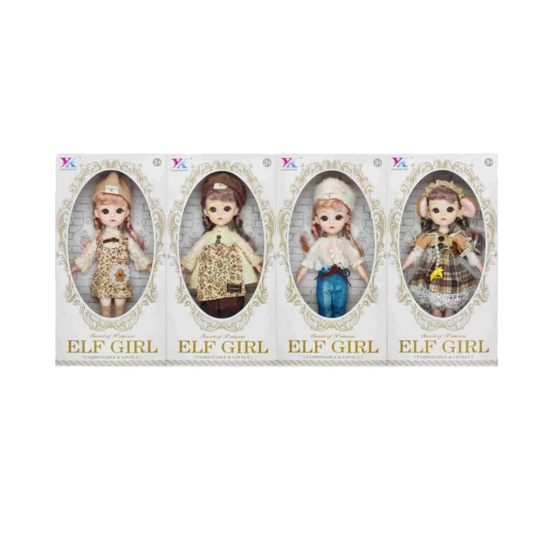 Elf Girl 12-Inch Fashion Doll (30cm) – Posable Princess Doll with 3D Eyes & Vintage Floral Outfit