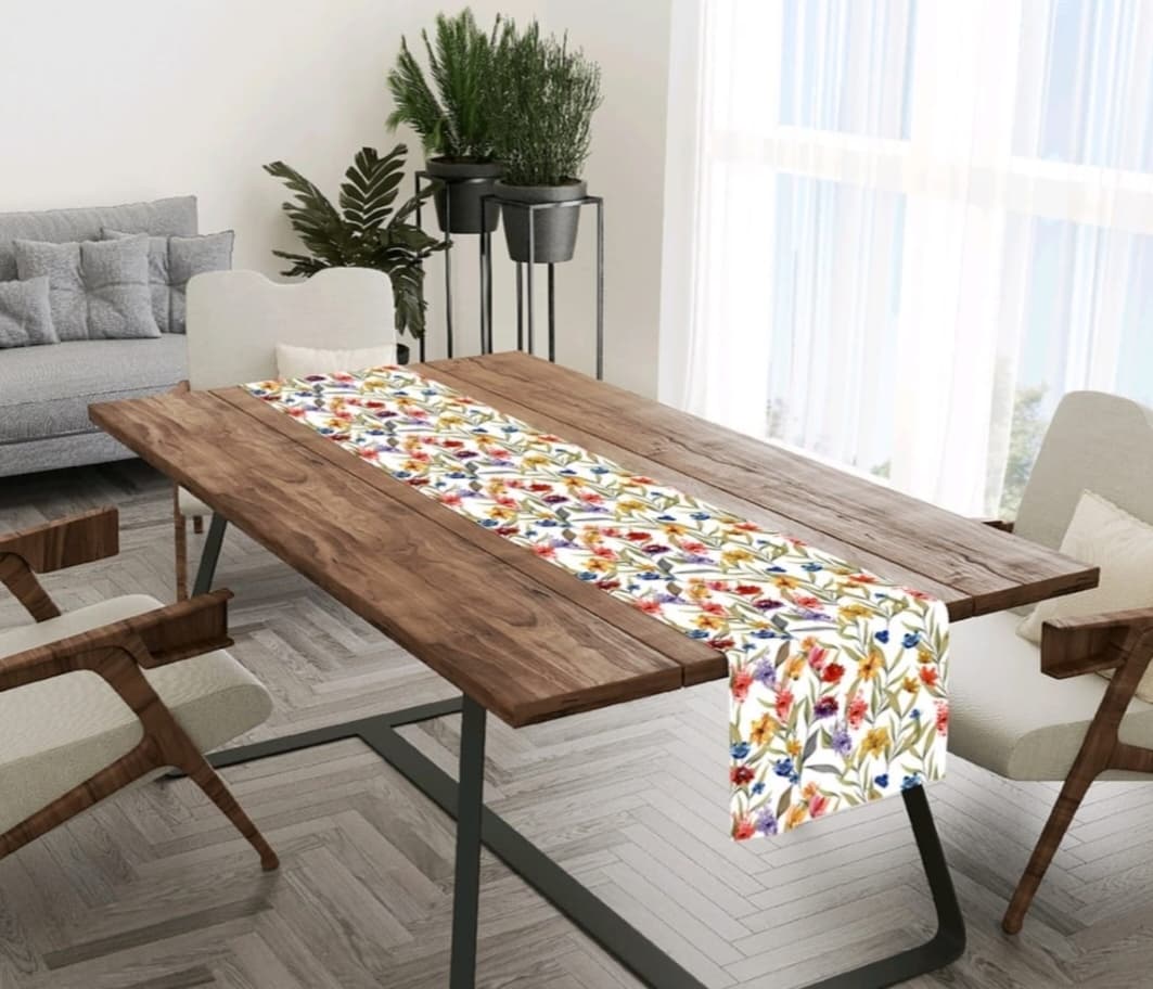 Mirage Canvas Cotton Duplin Fabric Table Runner 13"x72" daily essentials & lifestyle