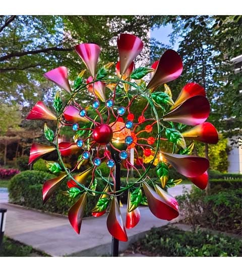 Senwell Senwell Morning Glory Wind Spinner with LED Solar Light #65 home decor — image 1 of 2