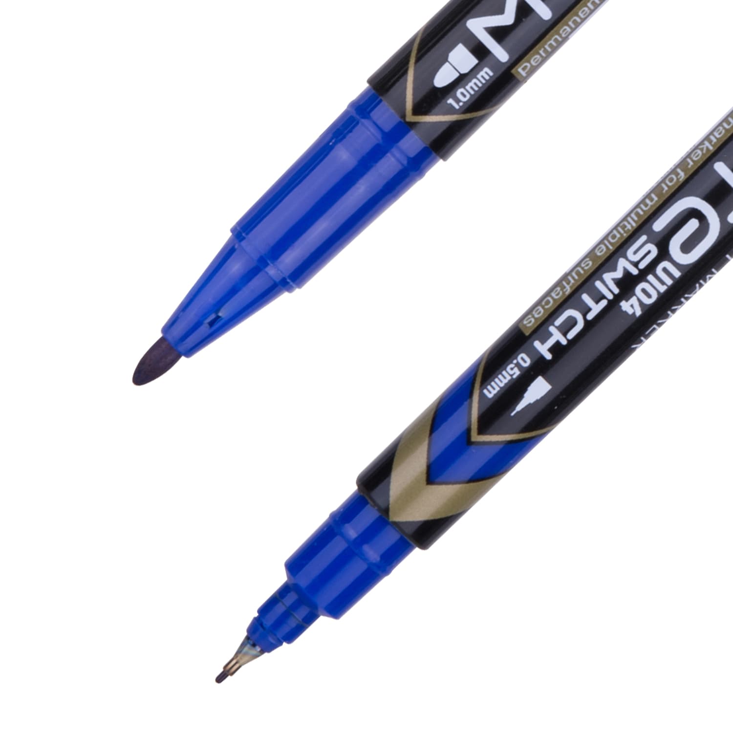 Deli EU211-BL Permanent Marker Blue Dual Tip 0.5mm & 1.0mm
