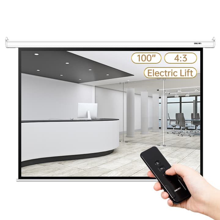 Deli E50440-EU 100 Inch Electric Suspension Projector Screen