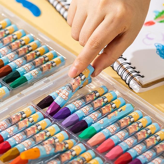 Deli Oil Pastel 12 Colors PVC Box EC20104 – Smooth & Vibrant Coloring Set