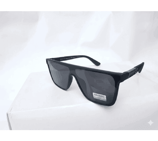 No Brand Big Bag Matrix Rectangle Shape Black Polarized Sunglasses For Men | Men's Sunglasses daily essentials & lifestyle — image 1 of 2